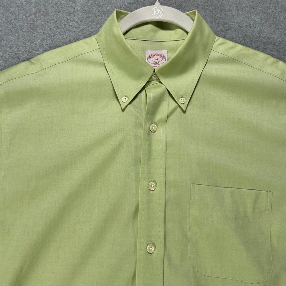 Brooks Brothers Button Down Shirt 346 Mens M Green Non-Iron Preppy Classic